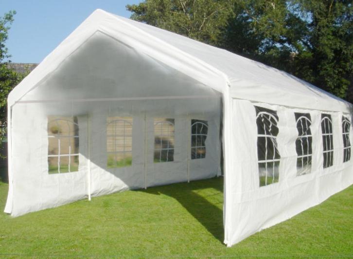 Grote semi professionele partytent 4 x 8 m.  Niet compleet, Tuin en Terras, Partytenten, Gebruikt, Partytent, 2 meter of meer
