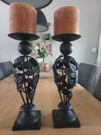 Kandelaars met kaars, Huis en Inrichting, Ophalen, Gebruikt