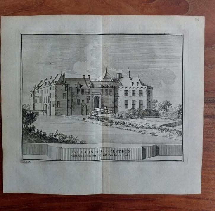 26 / Ijsselstein   het Huis  Kopergravure 1736, Antiek en Kunst, Kunst | Etsen en Gravures, Ophalen of Verzenden