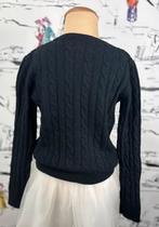 Ralph Lauren zwart wolmix kabelvest met glitter maat 8-10, Trui of Vest, Zo goed als nieuw, Ralph Lauren, Ralph Lauren EU