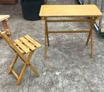 Franse bistro bistrosets tafel + 2 of 4 stoelen OP=OP., Tuin en Terras, Ophalen, Gebruikt, Rechthoekig, Hout