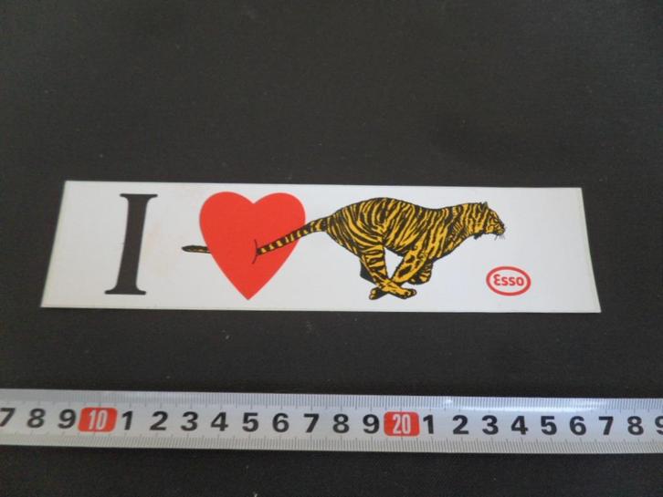 sticker I LOVE ESSO  tijger, Verzamelen, Stickers, Zo goed als nieuw, Bedrijf of Vereniging, Ophalen