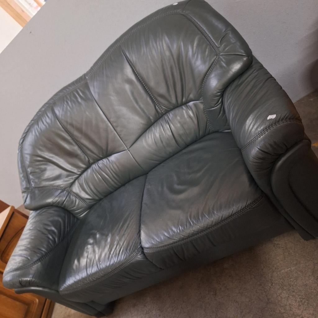 Bank 2-zits WD-028 nr 312, Huis en Inrichting, Banken | Bankstellen, Gebruikt, 200 tot 250 cm, 75 tot 100 cm, Leer, Ophalen