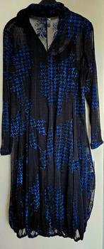 Alembika PRACHTIGE jurk mt 2 zwart met blauw een TOPPER, Kleding | Dames, Ophalen of Verzenden, Onder de knie, Zo goed als nieuw