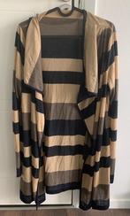 DEPT openvallend lang vest met leren ceintuur brede streep L, Zwart, Maat 42/44 (L), Nieuw, Ophalen of Verzenden