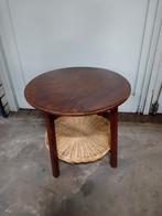 Vintage Bijzettafel met Rotan Onderblad, Ophalen