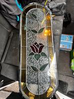Glas in lood raam met roos, Antiek en Kunst, Ophalen of Verzenden
