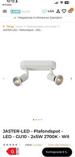Lucide  JASTER LED - Plafondspot - LED - GU10 - 2x5W, Ophalen of Verzenden, Zo goed als nieuw, Led