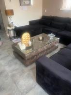 Mooi zwart velvet hoekbankstel, Ophalen of Verzenden, Zo goed als nieuw