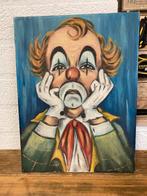 Schilderij clown L. Wekx, Antiek en Kunst, Kunst | Schilderijen | Modern, Ophalen of Verzenden