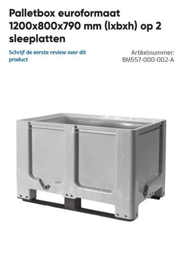 Palletbox 1200x800x790 incl deksel beschikbaar voor biedingen