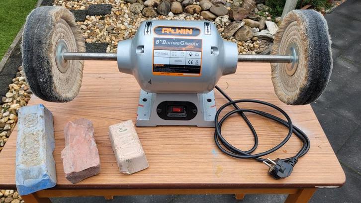 Allwin Polijstmachine - 20cm schijven + Polijstpasta, Doe-het-zelf en Verbouw, Gereedschap | Overige machines, Gebruikt, Ophalen of Verzenden