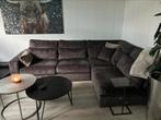 Heerlijke grijze velvet loungebank hoekbank, Ophalen, Zo goed als nieuw, Stof