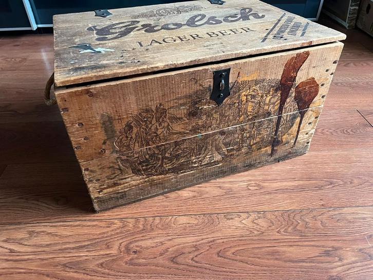 Grolsch kist, Huis en Inrichting, Woonaccessoires | Kisten, Gebruikt, Minder dan 50 cm, 50 tot 75 cm, 50 tot 100 cm, Ophalen of Verzenden