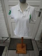 Getailleerde spierwitte Ralph Lauren top, valt als Maat M, Wit, Zo goed als nieuw, Korte mouw, Ralph Lauren