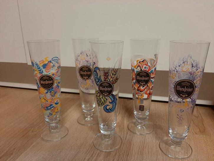 5 warsteiner glazen, Verzamelen, Glas en Borrelglaasjes, Ophalen of Verzenden