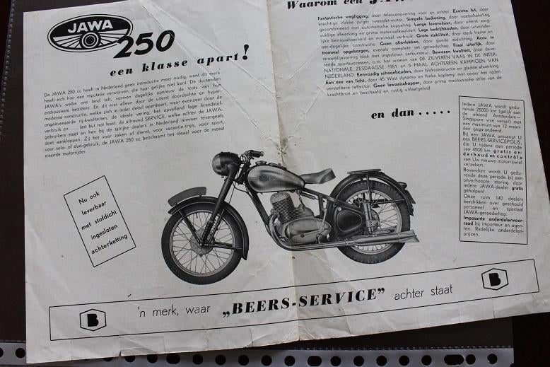 JAWA 250cc motorfiets verkoop folder, Motoren, Handleidingen en Instructieboekjes, Overige merken, Ophalen of Verzenden