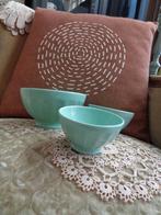 3 Brocante Pastel Groene Spoelkommen Italy  ** Mimosa **, Antiek en Kunst, Antiek | Servies los, Ophalen of Verzenden