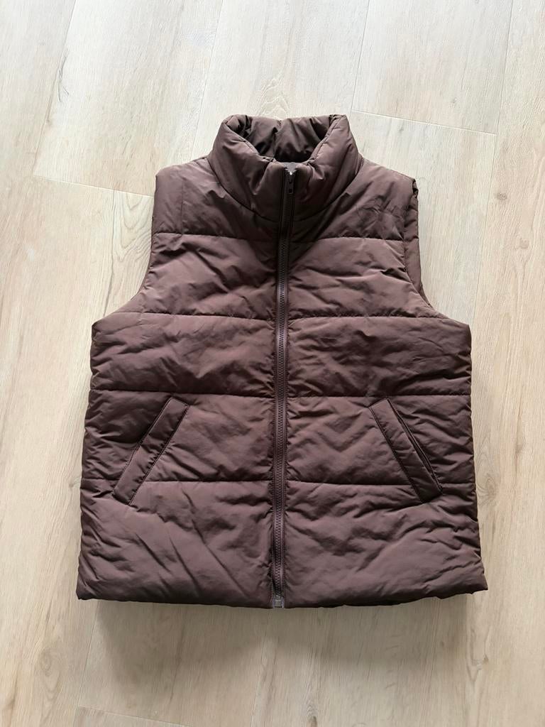 Bruine gevoerde bodywarmer met zakken, maat L, Ophalen of Verzenden, Zo goed als nieuw, Maat 42/44 (L), Bruin