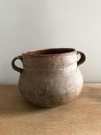 Antieke brocante oude pot bloempot, Tuin en Terras, Rond, Gebruikt, Ophalen of Verzenden, Minder dan 25 cm