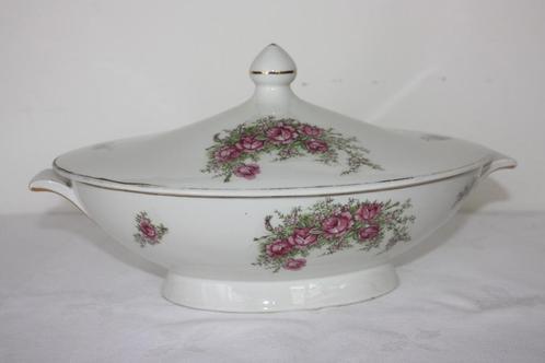 Dekschaal met rozen afbeelding, Antiek en Kunst, Antiek | Servies los, Ophalen of Verzenden