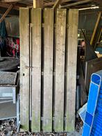 Deur voor poort met stalen frame en 2x scharnieren., 150 tot 200 cm, Gebruikt, Ophalen of Verzenden, Hout
