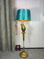 papegaai goudkleurige vloerlamp met blauwe lampenkap., Ophalen of Verzenden, Nieuw, Kunststof, 100 tot 150 cm