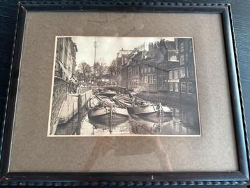 Vooroorlogse ingelijste foto Steigersgracht Rotterdam beschikbaar voor biedingen