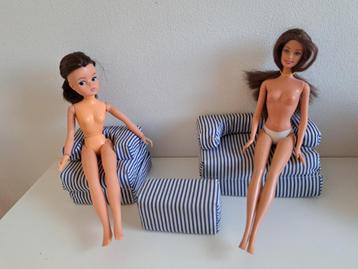 stoffen uitklapbare bank set voor sindy barbie fleur  beschikbaar voor biedingen