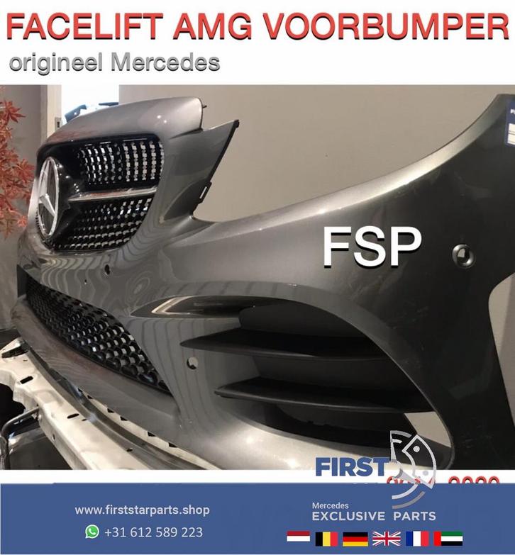 W205 C205 43 AMG BUMPER COMPLEET Mercedes C Klasse 43 ORIGIN, Auto-onderdelen, Carrosserie en Plaatwerk, Bumper, Mercedes-Benz