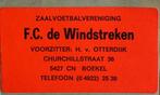sticker - zaalvoetbal - F.C. de Windstreken - Boekel, Verzamelen, Stickers, Ophalen of Verzenden