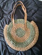 Rieten beige lgroene tas, Sieraden, Tassen en Uiterlijk, Verzenden, Zo goed als nieuw, Beige, Shopper