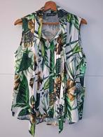 Frisse witte blouse met bladmotief Perla Nera maat M  40/42, Wit, Ophalen of Verzenden, Zo goed als nieuw, Maat 38/40 (M)