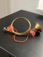 Vintage oude metalen mini trompet jachthoorn kerstdecoratie, Ophalen
