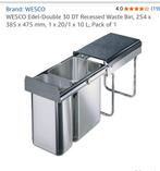 Wesco Edel-Double 30 Afvalemmer - Dubbele Prullenbak, Met pedaal, Nieuw, Ophalen of Verzenden, 20 tot 30 liter