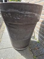 Grote 50x60 cm aardewerken grijze pot bloempot plantenbak, Tuin en Terras, Bloembakken en Plantenbakken, Ophalen, Steen, Gebruikt