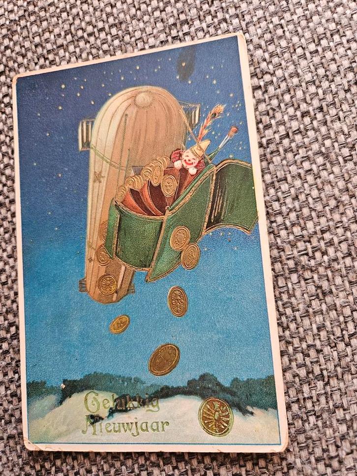 Zeppelin gelukkig nieuwjaar 1912, Verzamelen, Ansichtkaarten | Nederland, Gelopen, Voor 1920, Ophalen of Verzenden