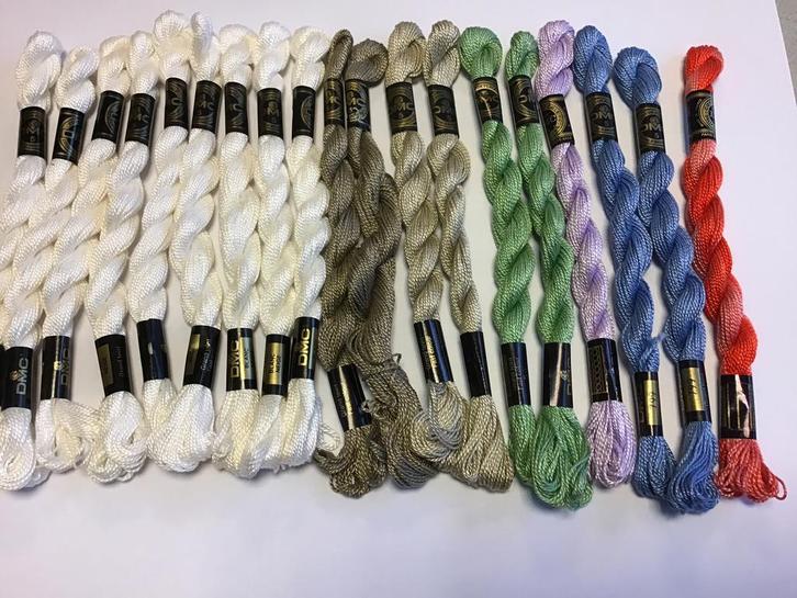 19x DMC perle 5 - 25 gram borduurgaren haakgaren breigaren, Hobby en Vrije tijd, Borduren en Borduurmachines, Nieuw, Borduurgaren of Zijde
