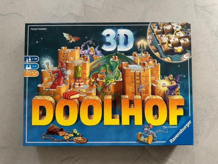 Doolhof 3D Ravensburger, Hobby en Vrije tijd, Gezelschapsspellen | Bordspellen, Zo goed als nieuw, Een of twee spelers, Drie of vier spelers