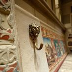 Franse messing wandhaak leeuwenkop – Art Nouveau ca. 1900, Huis en Inrichting, Woonaccessoires | Kapstokken, Ophalen of Verzenden