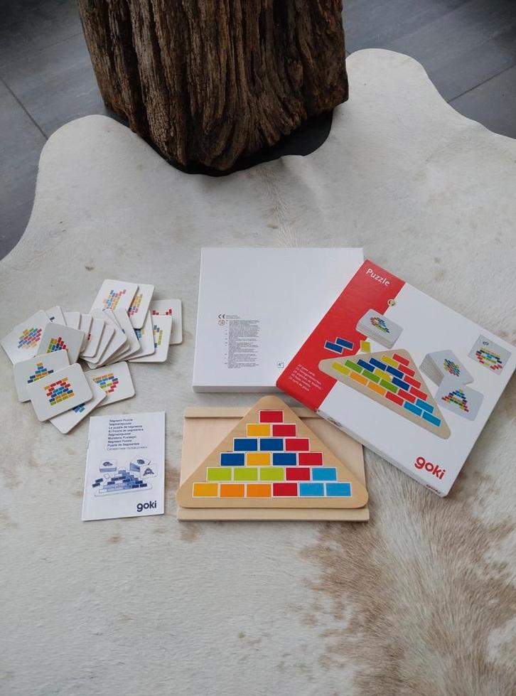 Goki houten Triangel puzzel/ educatief spel, Kinderen en Baby's, Speelgoed | Educatief en Creatief, Zo goed als nieuw, Ophalen of Verzenden