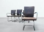 6x vintage stijl stoelen - Suedelook - Chroom frame, Ophalen, -, Zo goed als nieuw, Metaal