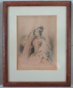 Antieke portret van een bruid,LILIA,potlood tekening, Ophalen of Verzenden