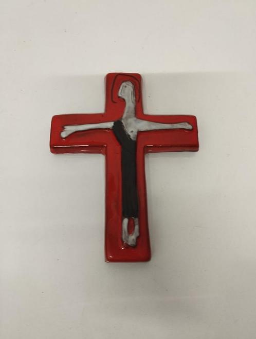 MCM jr'60 Geglazuurd keramiek Kruisbeeld-Oswald Tieberghien, Antiek en Kunst, Antiek | Keramiek en Aardewerk, Ophalen of Verzenden