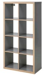 Kallax 2x4 grijs met kallax wielen (plekken op de zijkanten), Ophalen, Gebruikt, 25 tot 50 cm