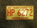 Kentekenplaat licenseplate Minnesota 1974 USA, Verzenden, Gebruikt, Auto's