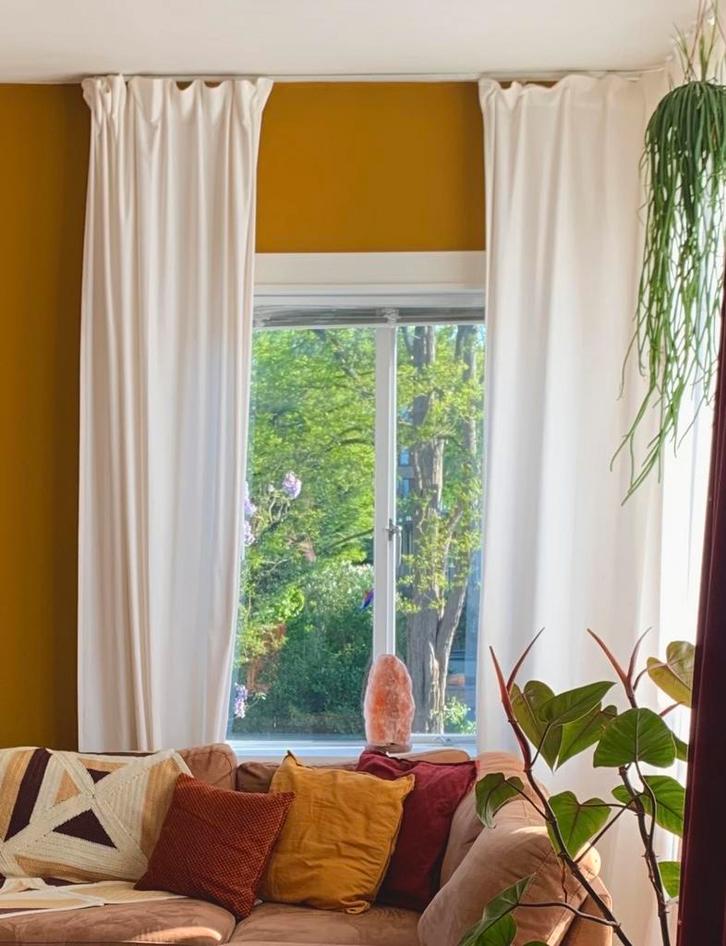 Witte Gordijnen Tibast Ikea, Huis en Inrichting, Stoffering | Gordijnen en Lamellen, Gebruikt, 150 tot 200 cm, 100 tot 150 cm