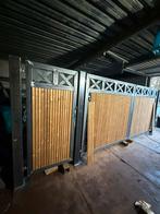 Nieuwe poort staal met hout, 1 tot 2 meter, Minder dan 3 meter, Ophalen of Verzenden, Zo goed als nieuw