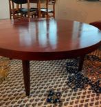 Vintage houten salontafel, Huis en Inrichting, Tafels | Salontafels, Ophalen, Gebruikt, 100 tot 150 cm, Rond