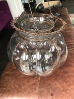 Oude glazen bollamp. Kan ook een kaars in, Huis en Inrichting, Lampen | Kroonluchters, Glas, Gebruikt, Vintage, Ophalen